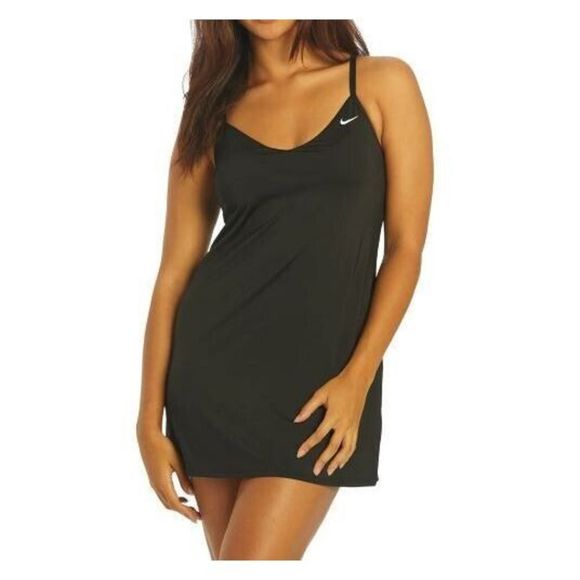Nike Swim NESSB217 001 Women's Sz Small Black Essential Racerback Swim Dress $64 - Picture 7 of 8